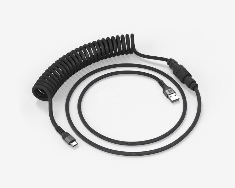 coiled cable black