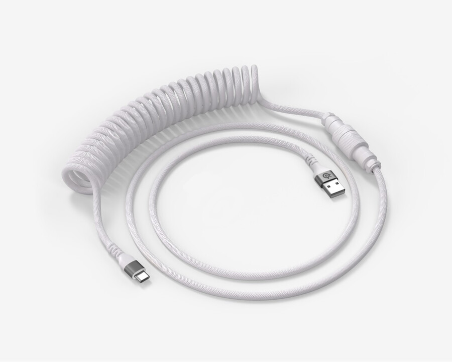 coiled cable white