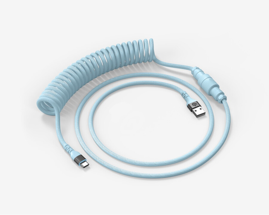 coiled cable pastel blue